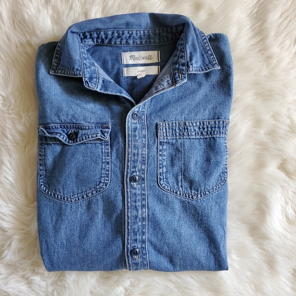 Madewell Denim Classic Ex-Boyfriend Shirt in Kylemore Wash Size XS - Picture 5 of 14